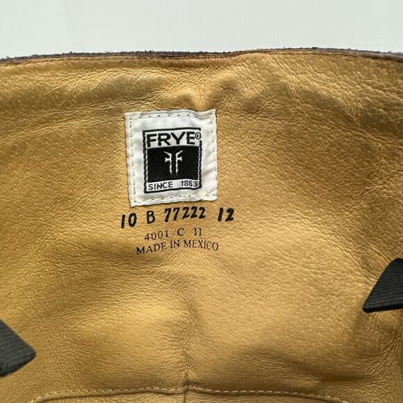 Frye Jean Jane Brown Roughout Leather Stitched Pull On Tall Riding Western Boots - Picture 10 of 12